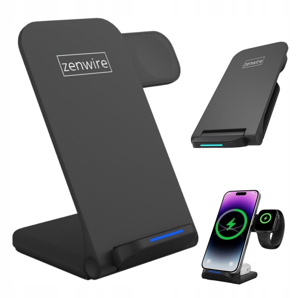 Induktionsladegerät - kabelloses Ladegerät - 3-in-1 - USB-C - für Apple Samsung - für Smart Watch - QI - 15 W