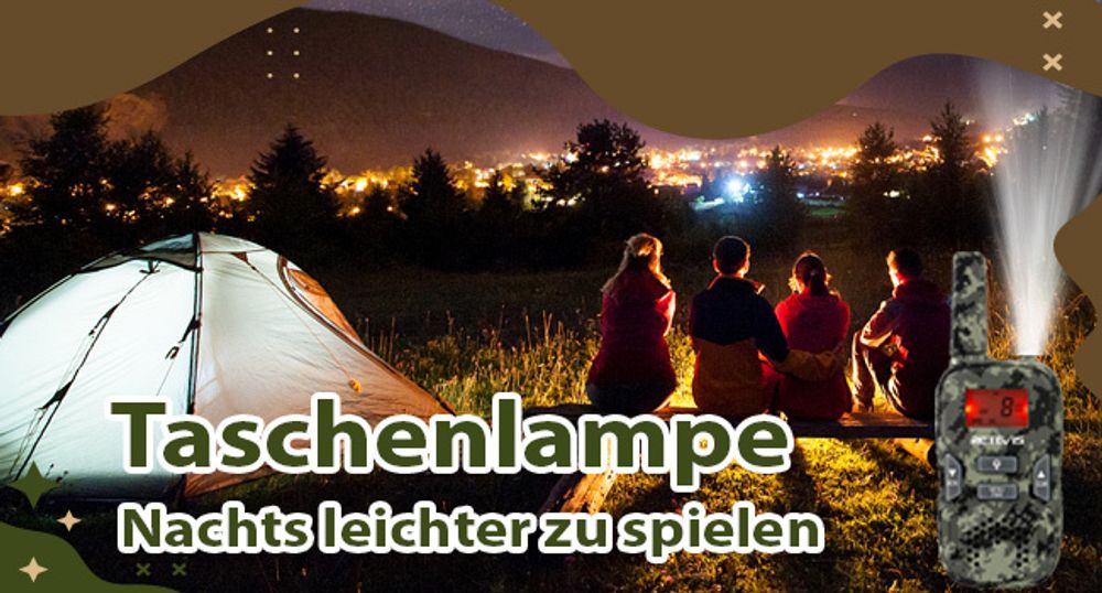 Retevis RT33 Kinder Walkie Talkie, Spielzeug Geschenke für 6-12 Jahre Kinder, 8 Kanäle VOX LED Taschenlampe für Outdoor, Aufladbar (Tarnung)