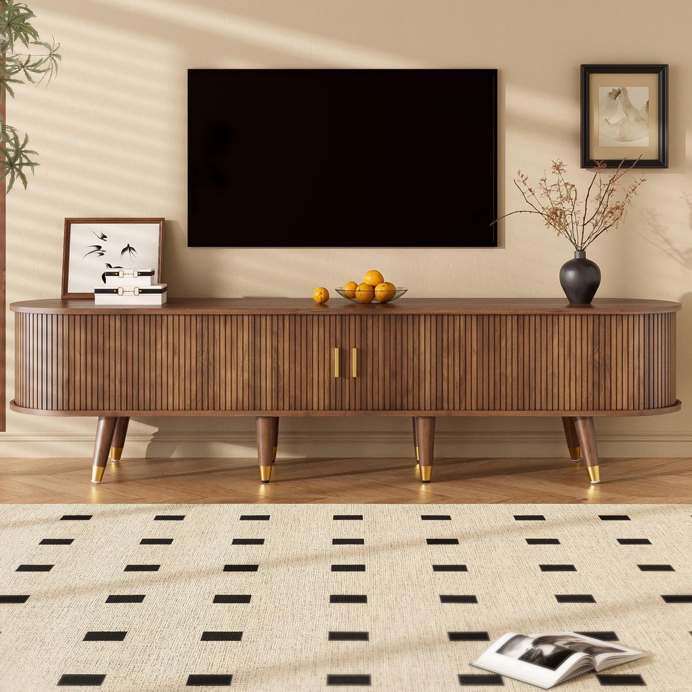 TV-Lowboard mit Schubladen, Fächern und Schiebetüren