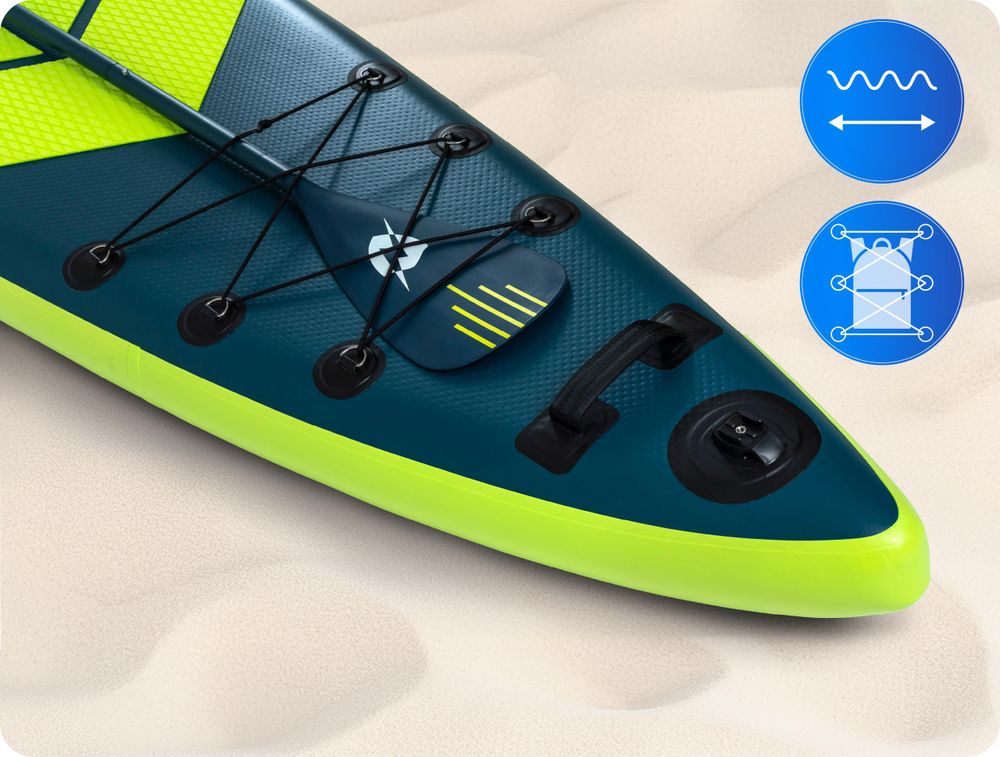 THUNDER® | VISO 365 | Nadmuchiwana deska SUP | 365 cm | Funkcja kajaka 2 w 1 | Kompletny zestaw z plecakiem | 15 PSI | Maks. waga użytkownika 150 kg