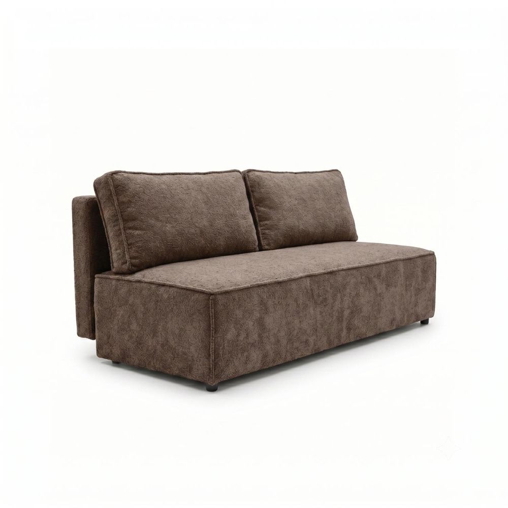 Schlafsofa FORANO 3-Sitzer mit Bettkasten, Sofa Couch mit Schlaffunktion Gästezimmer und Jugendzimmer weicher Bouclé-Plüschstoff Dunkelbraun