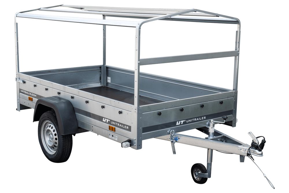 Anhänger Pkw 230x125 Garden Trailer 230 KIPP Unitrailer 750 kg mit Stützrad, Hochplane und Hochspriegel