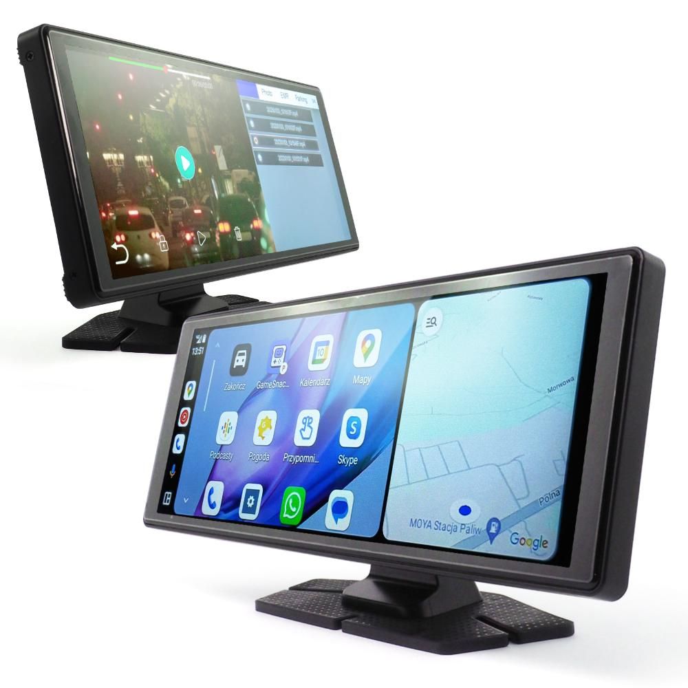 Stacja Multimedialna Rejstrator Android Apple Carplay DVR 4K 2 Kamery WiFi