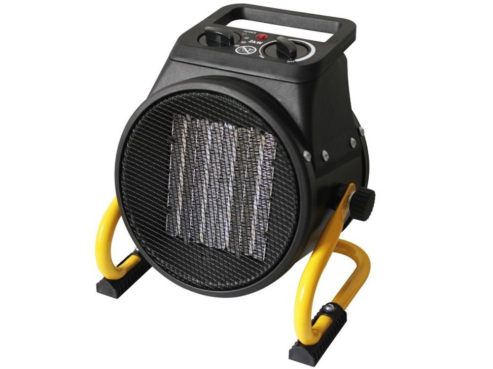 Lehmann Heizlüfter 2000 W mit 3 Heizstufen | mobile Elektro-Heizung mit Thermostat | Keramik Heizstrahler für Werkstatt, Garage, Haus, Baustelle