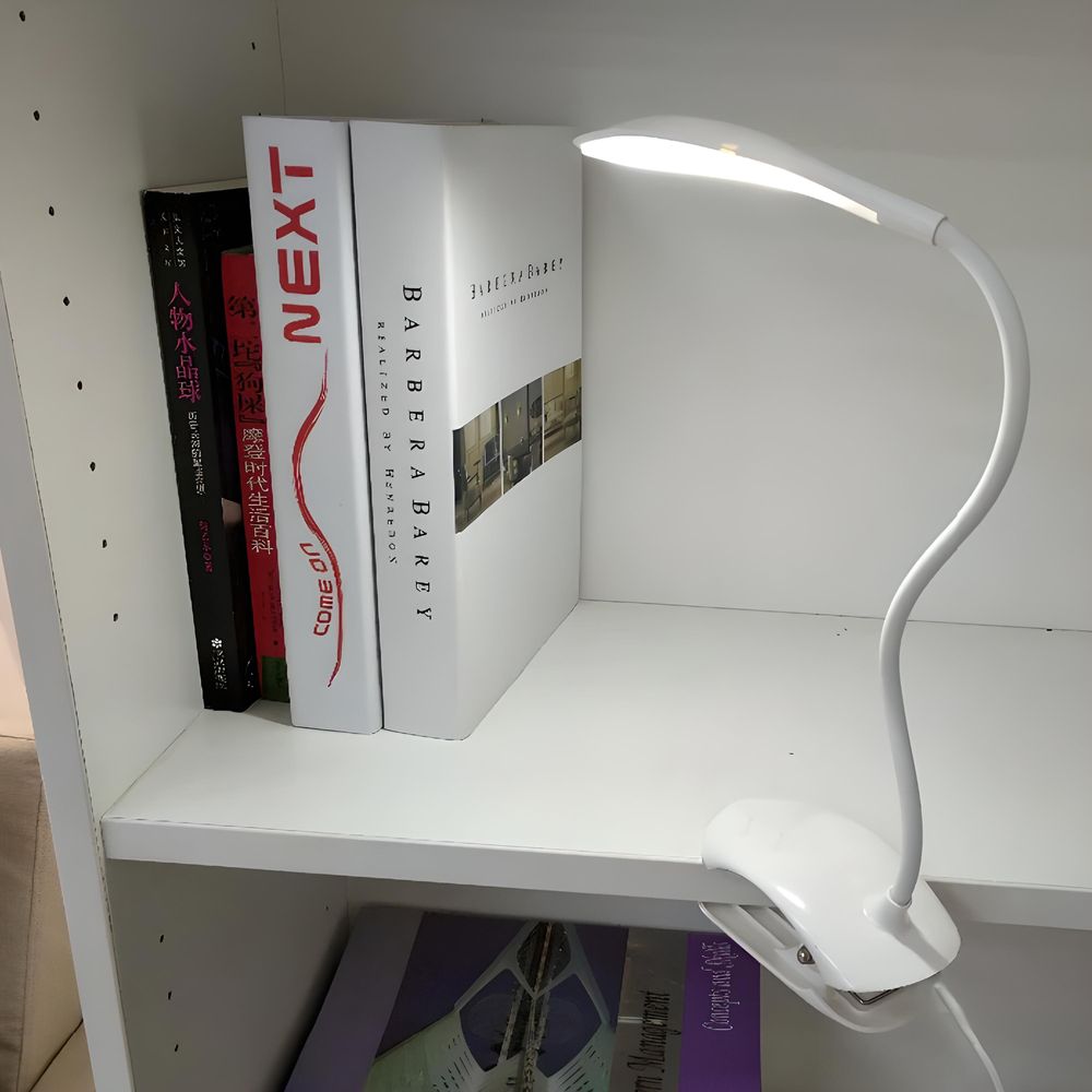 LED Leselampe mit Klemmhalterung – flexiblen Schwanenhals, dimmbar, USB-wiederaufladbar, Augenschutz, Tischlampe ideal zum Lesen & Arbeiten 3W Retoo