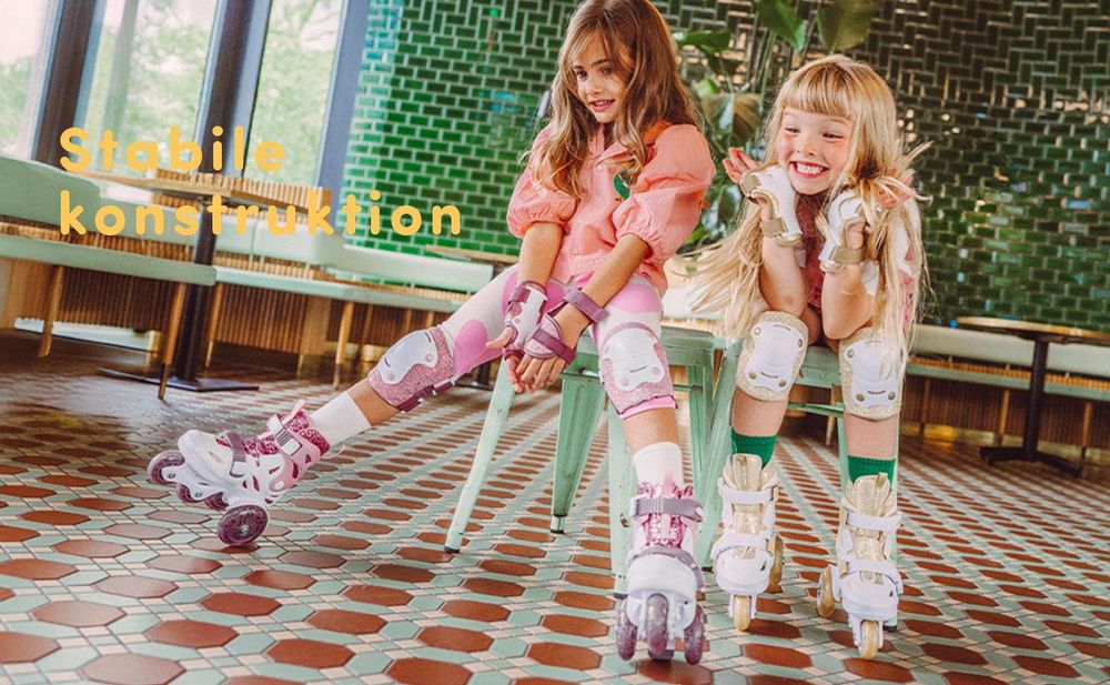 Einstellbare Größe Kinder-Inlineskates Inliner Cariboo Ballerina LED-Räde Rosa - S