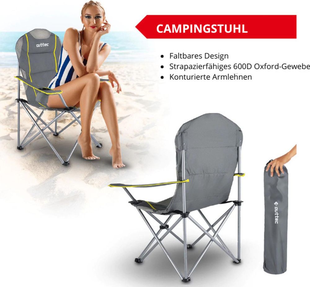 Campingstuhl, Angelstuhl, Klappstuhl, Faltbar Stuhl, Gartenstuhl, Leicht Camping Stuhl, Strandstuhl