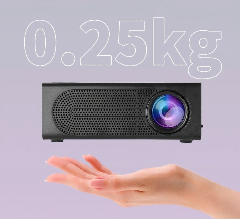 ZELURXX Spielzeug Projektor, Mini Beamer tragbar, mit 5V2A Powerbank nutzbar, kompatibel mit Handy & USB, LED Heimkino für Kinder & Outdoor, Schwarz