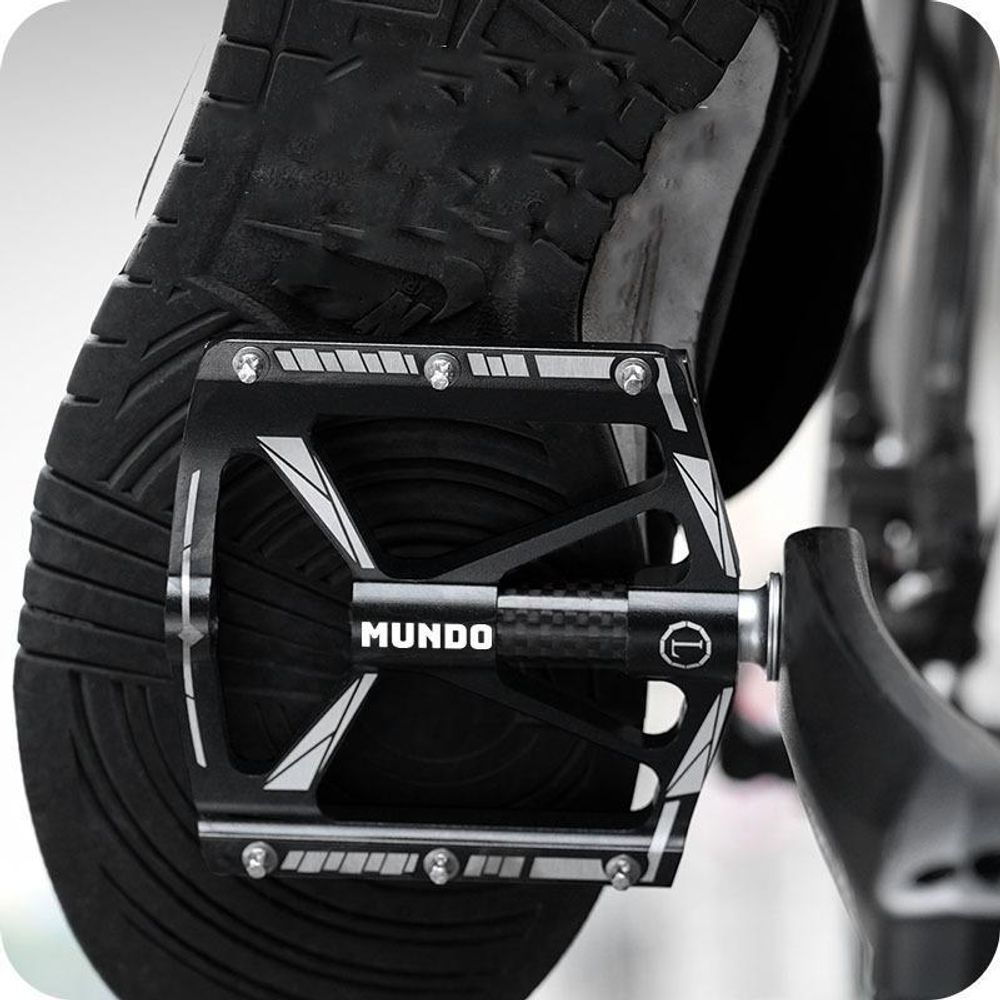 MUNDO® Pedály na kolo Platformové pedály Hliník Protiskluzové 3 ložiska MTB Silniční kolo Černé