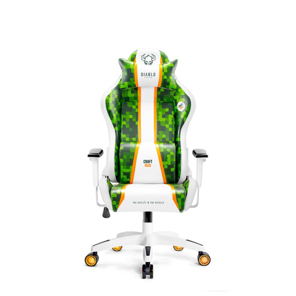 Krzesło do gier Diablo X-One 2.0 Krzesło biurowe Krzesło biurkowe Regulowane podłokietniki Ergonomiczna konstrukcja Poduszka na kark/lędźwie Craft Edition Small