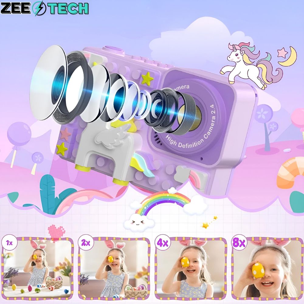 Digitale Kinderkamera 40Mp Selfie-Kamera Spiele + 32Gb Karte
