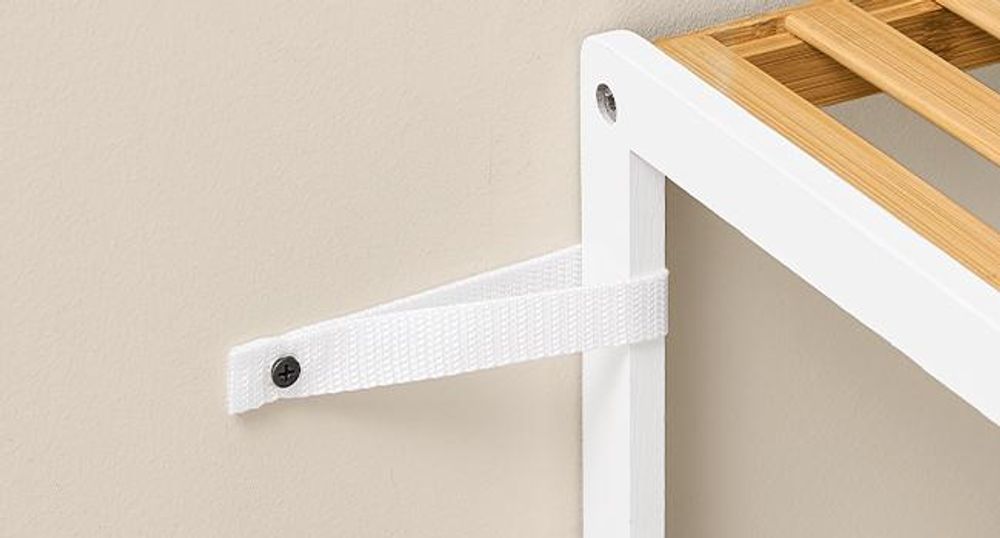 SONGMICS Schuhregal aus Bambus, Schuhablage mit 4 Ebenen, weiß-naturfarben