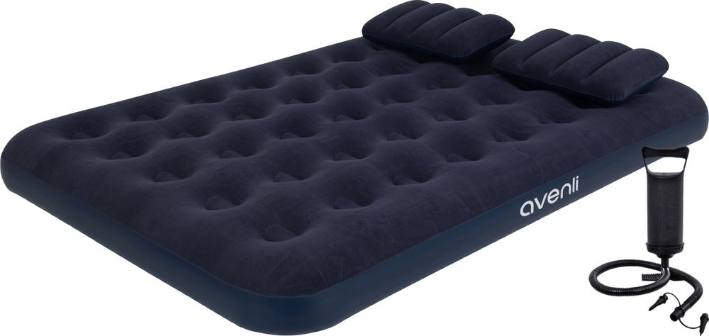 Avenli Campingbett "Easy Camp", aufblasbares Luftbett 191 x 137 x 22 cm, Luftmatratze für 2 Personen, Campingmatratze inklusive Kissen und Luftpumpe