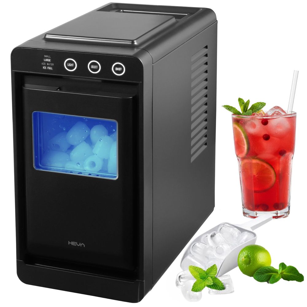 HEVA VIO Slim-Eiswürfelbereiter 12 kg/24h 0,8 l selbstreinigend schwarz