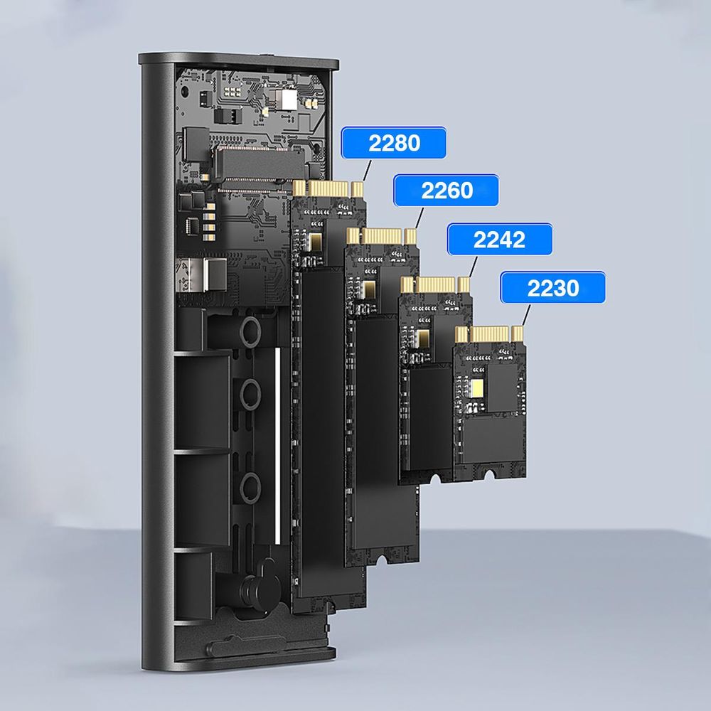 SSD-Gehäuse - M.2 NVME Pcie USB-C 4.0 - M2-Laufwerksfach Thunderbolt 4 40 GB/s - SSD-Adapter - HUB