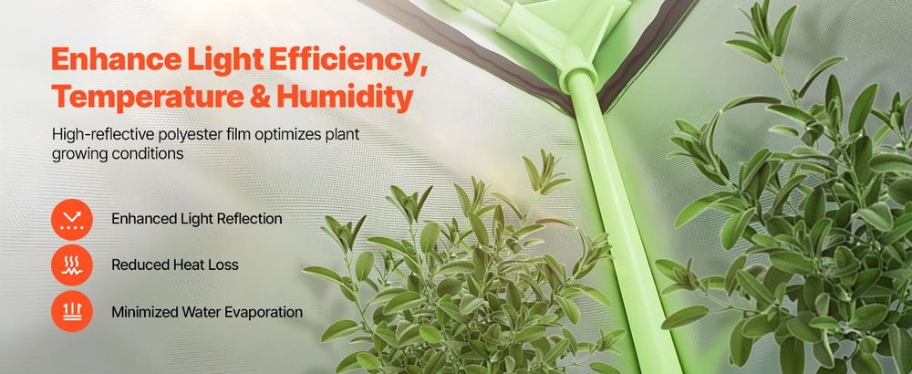 VEVOR Indoor-Grow-Zelt, 60 x 60 x 180 cm, 600D hochreflektierendes Mylar, Indoor-Pflanzenzelt mit Beobachtungsfenster, Bodenwanne & Reißverschluss, strapazierfähige Anbauzelte für Obst, Blumen und Gemüse, 80x80x180 cm