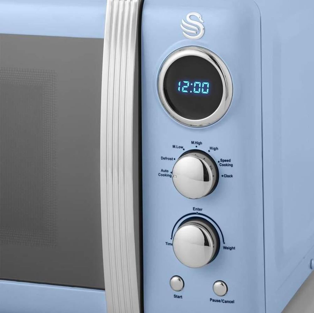 SWAN SM22030CNEU Retro Digitale Mikrowelle 20L, 5 Leistungsstufen, Auftauen, Timer Creme