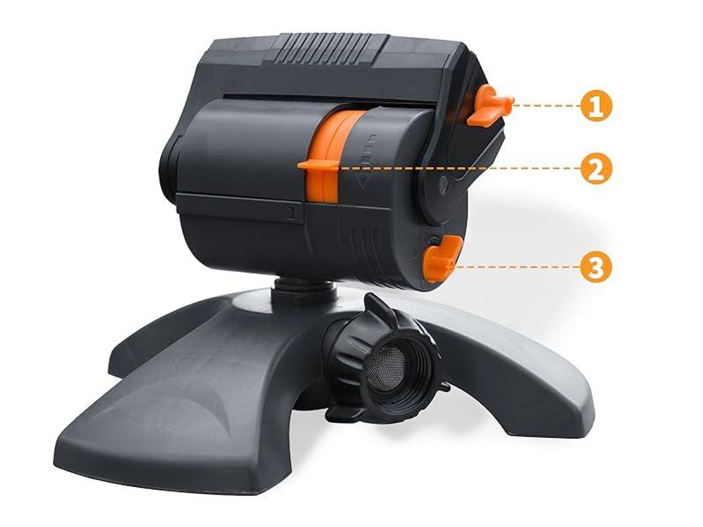 Diivoo Mini Turbo Oszillierender Rasensprenger 16 Düsen Gartensprinkler mit Schnellanschluss und Basis Wassersprinkler Einstellbare Breite Reichweite