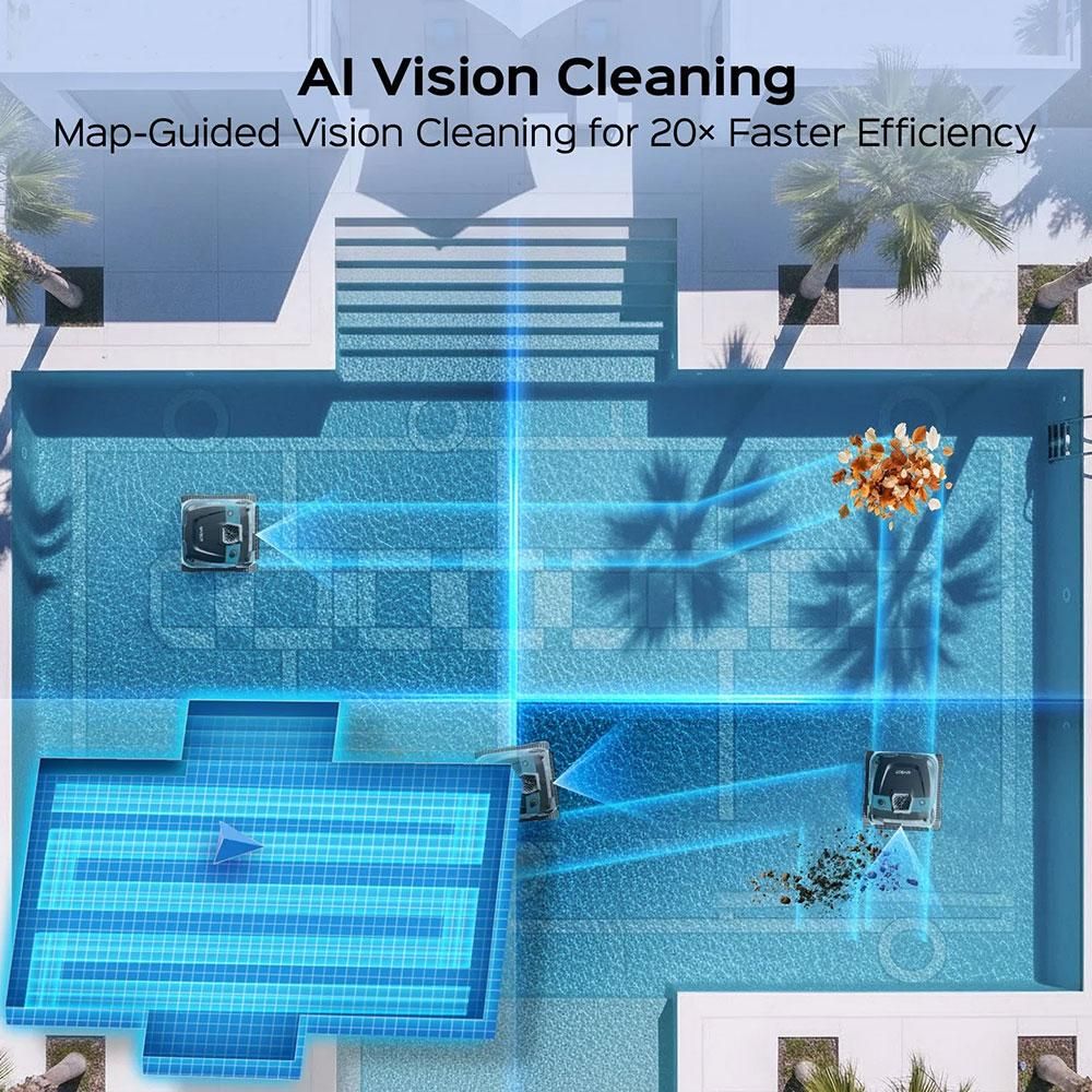 WYBOT S3 Poolroboter: 3D-Kartierung, KI-Vision, Solar/DC, 10L Self-Emptying, App-Steuerung