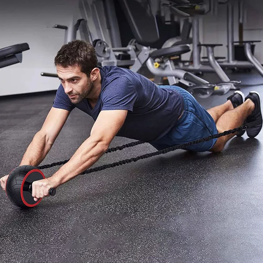 AB Roller Bauchtrainer Bauchmuskeltrainer Premium Bauch Trainer Wheel Bauchrolle Fitness Bauchroller Bauchmuskelrad Rücken Griffen Sporttrend Retoo