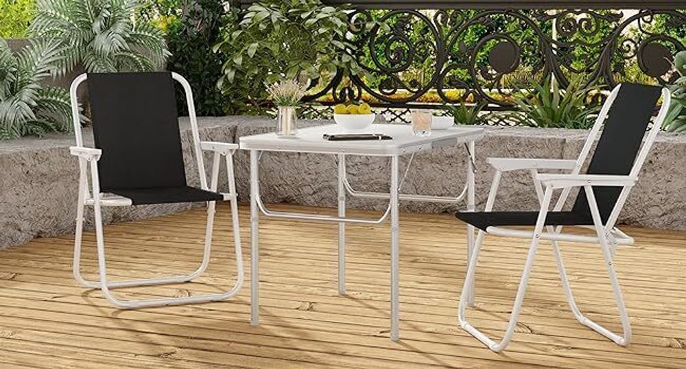 WOLTU Campingstuhl klappbar, Klappstuhl Leichter für Outdoor, Angelstuhl mit Armlehnen, Strandstuhl Klapphocker für Camping Strand Garten Terrasse, Schwarz