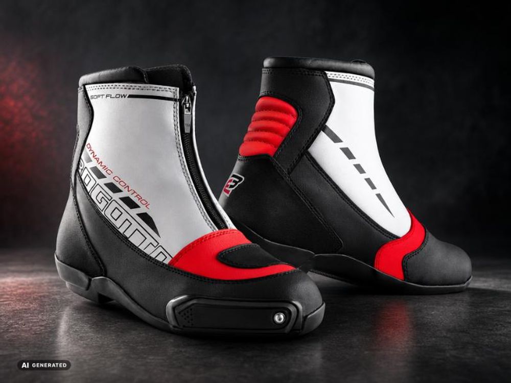 Bogotto Lap Motorradschuhe, schwarz/rot, 46