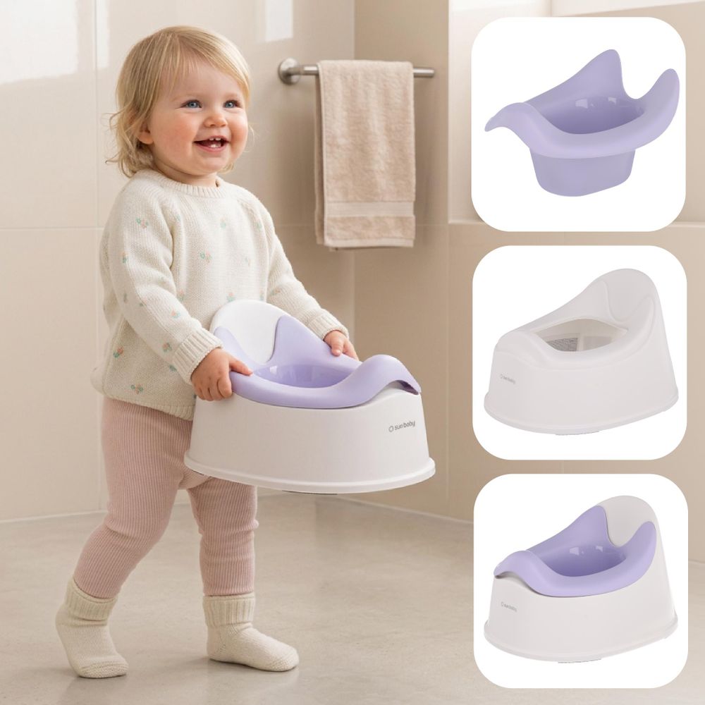 Enfant portant le pot bébé SUN BABY et vues détaillées du produit