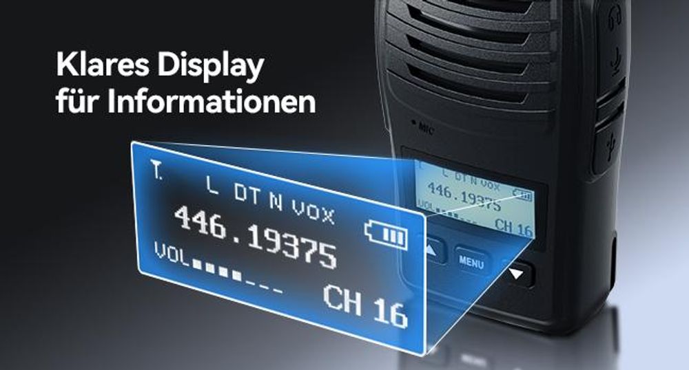 Retevis H777D Funkgeräte mit 6-Wege-Ladegerät, LCD-Bildschirm, Typ-C-Ladeanschluss, 1200 mAh, VOX, Tragbares Walkie Talkie für Geschäfte, Sicherheit