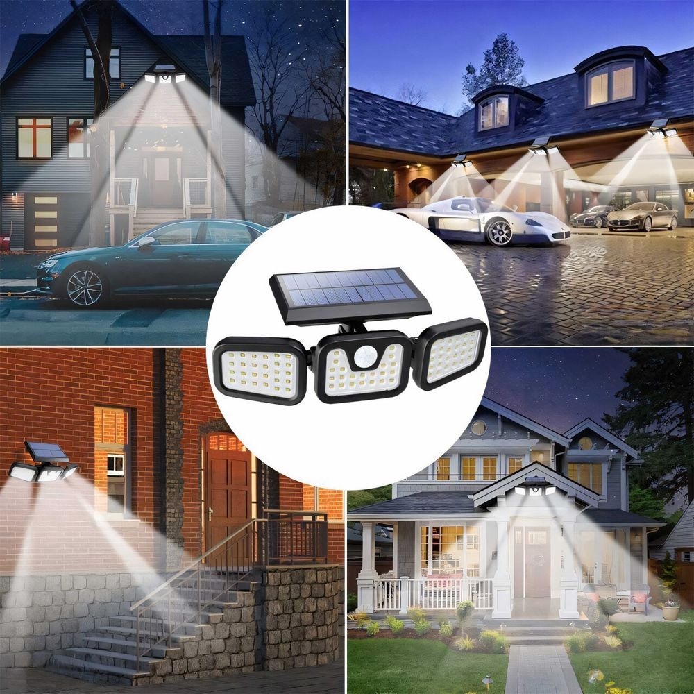 LED Solarleuchte mit Fernbedienung und Bewegungsmelder Solar Solarlampen Außen IP65 Wasserdichte Außen-Wandleuchte Fernbedienun Garten Straße Retoo