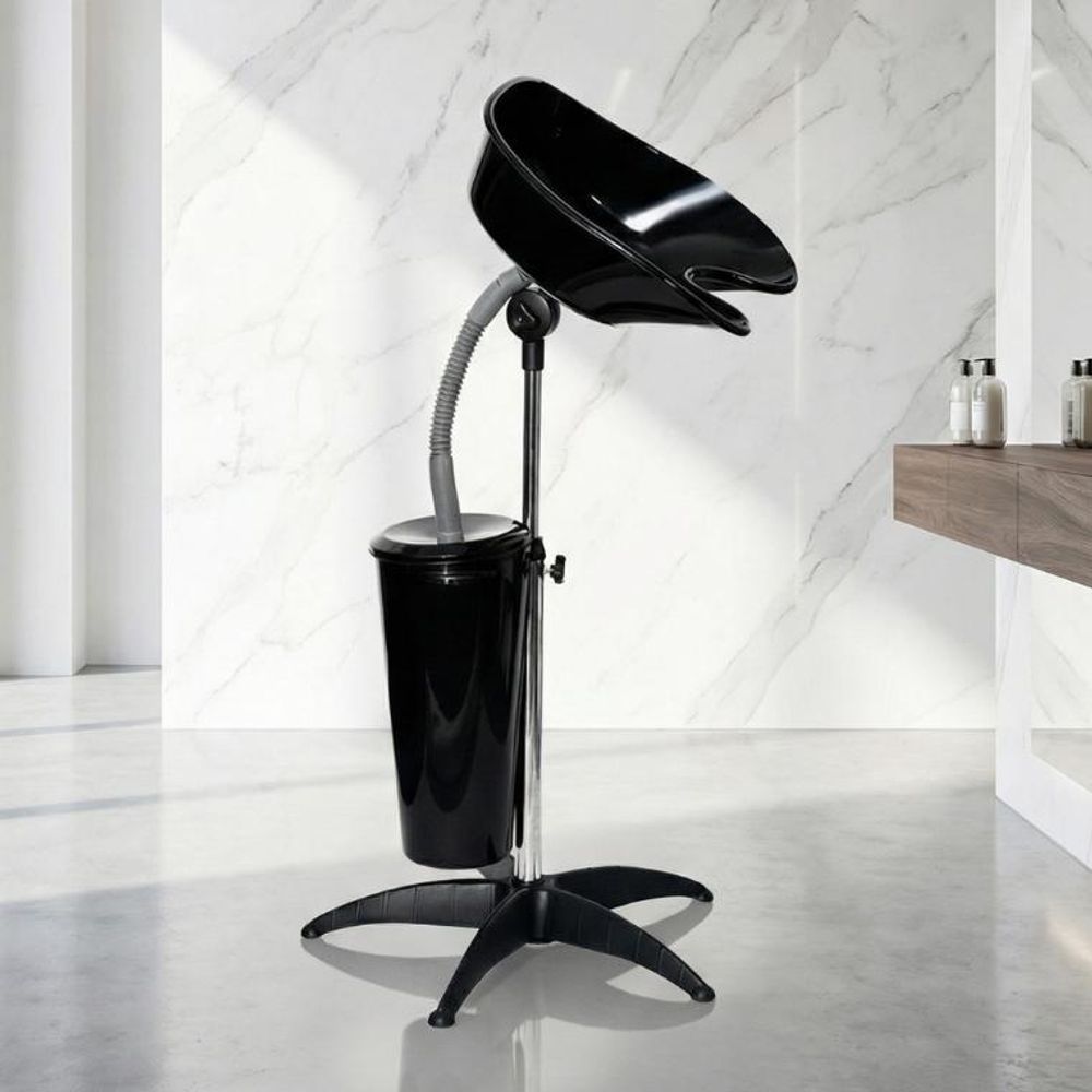 Bac à shampoing portable sur pied réglable - Bac de lavage coiffure mobile avec réservoir