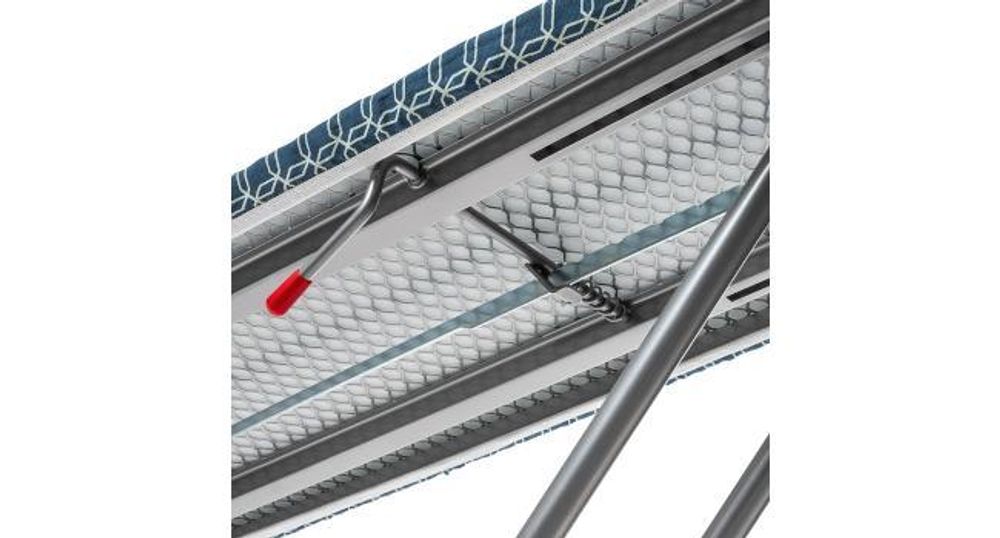 KADAX Bügelbrett mit hitzebeständiger Bügeleisenablage, Robuster Bügeltisch mit stabilen Beinen (Blau)
