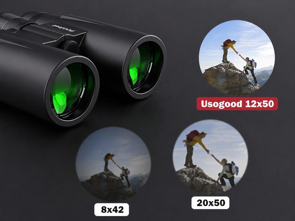 Fernglas 12x50 HD Kompakte Ferngläser wasserdicht für Vogelbeobachtung, Jagd, Wandern, Sightseeing, FMC-Linse Feldstecher