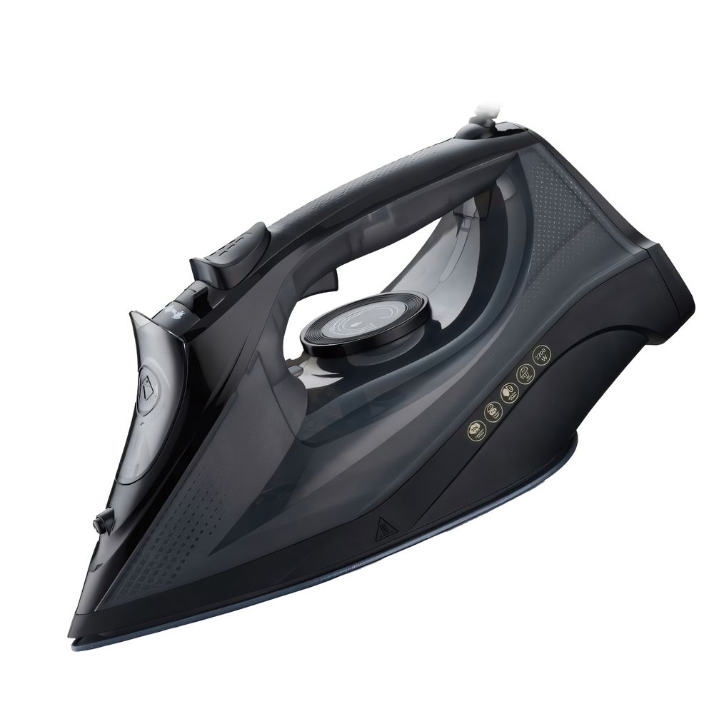 Dampfbügeleisen Keramik-Bügelsohle Bügeleisen Keramikbügelsohle Dampf Klein und Kompakt Antikalk-System Bügeleisen Mit Kabel 2200W 450ml Schwarz Retoo