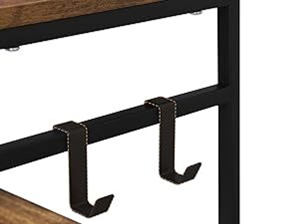 WOLTU Kommode mit 8 Schubladen Steckdosen, Metallrahmen Holzwerkstoff, Vintagebraun