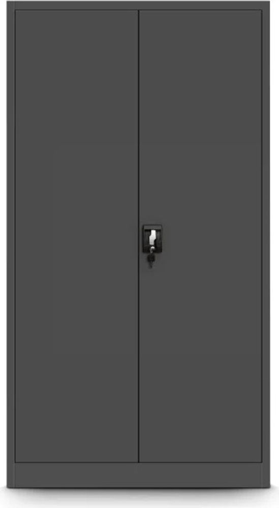 Aktenschrank mit Geheimfach Metallschrank Büroschrank Stahlblech Pulverbeschichtung 185 cm x 90 cm x 45 cm Farbe: Anthrazit