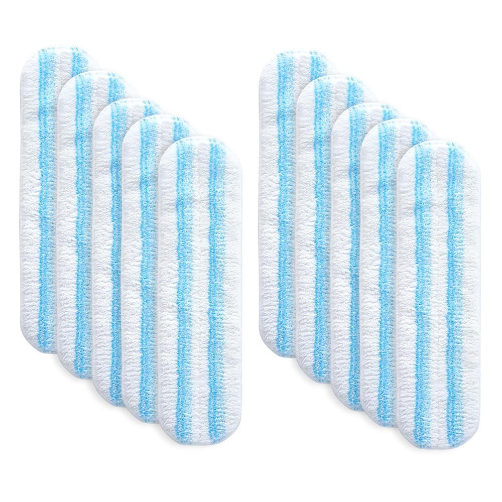 Juksun Wischmopp Ersatzbezüge 10 Stück für Vileda H2PrO Mikrofaser waschbar blau weiß wiederverwendbar Hartböden