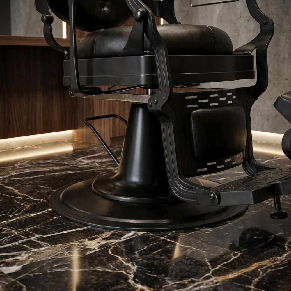 Barberstuhl Logan - Hydraulischer Friseurstuhl für Friseursalon und Barbershop, Barberking