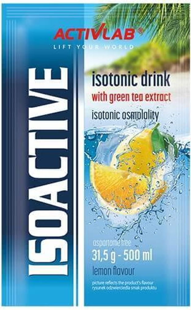 Activlab Isoactive Functional 31,5 g Sachet, Zitrone, Isotonisches Pulver, Elektrolyte + B-Vitamine, Grüner Tee
