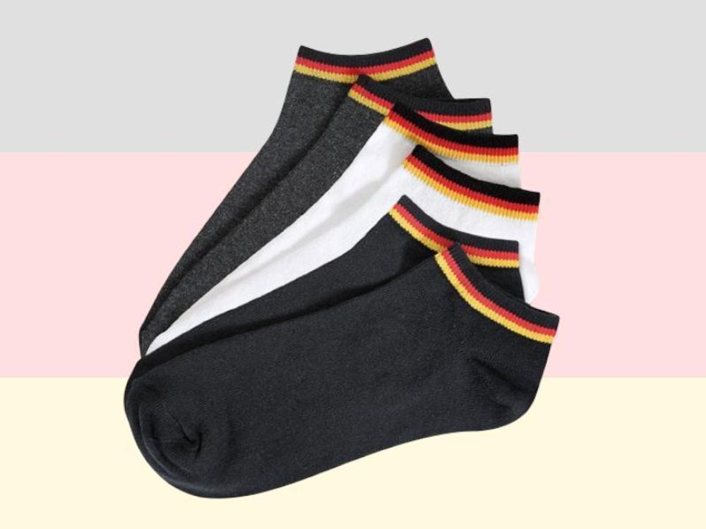 Sneakersocken Fan, schwarz, Uni, Deutschland (43/46)