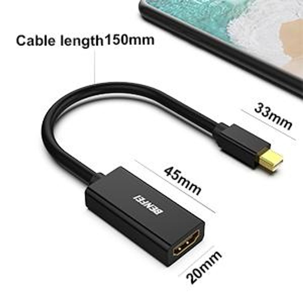 BENFEI Kabeladapter Mini DisplayPort auf HDMI Adapter