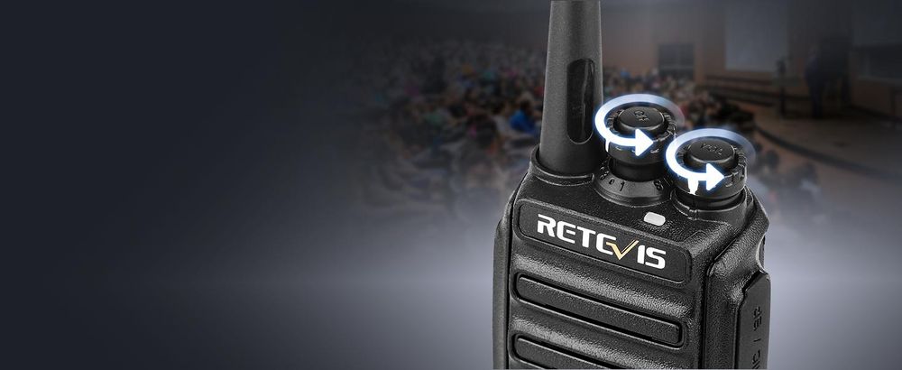 Radio Retevis RT24, 16 canaux VOX Squelch radio portative Rechargeable avec oreillette Support de charge USB, pour l'école, l'hôtel, le chantier de construction