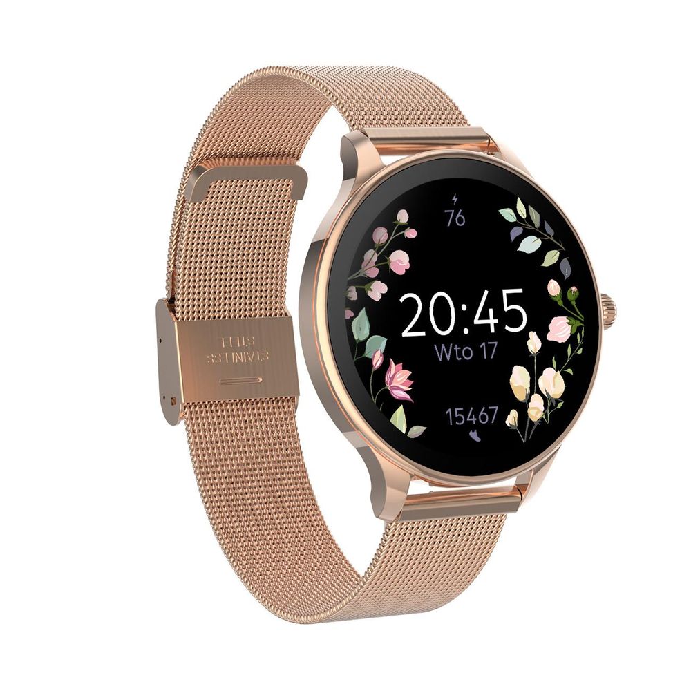 Forever smartwatch SB-306 rosegold, Smartwatch für Damen, 1,19", IP67, Wasserdicht, Pulsmesser, Schrittzähler, Aktivitätstracker, Fitness Tracker