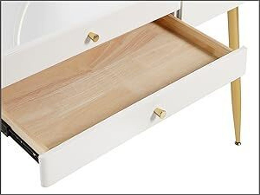 WOLTU Schminktisch mit Beleuchtung, einstellbare LED Spiegelleuchte, Frisiertisch mit 3 Schubladen, große Tischplatte 100x40 cm, Kosmetiktisch mit Samthocker, Weiß+Creme+Gold
