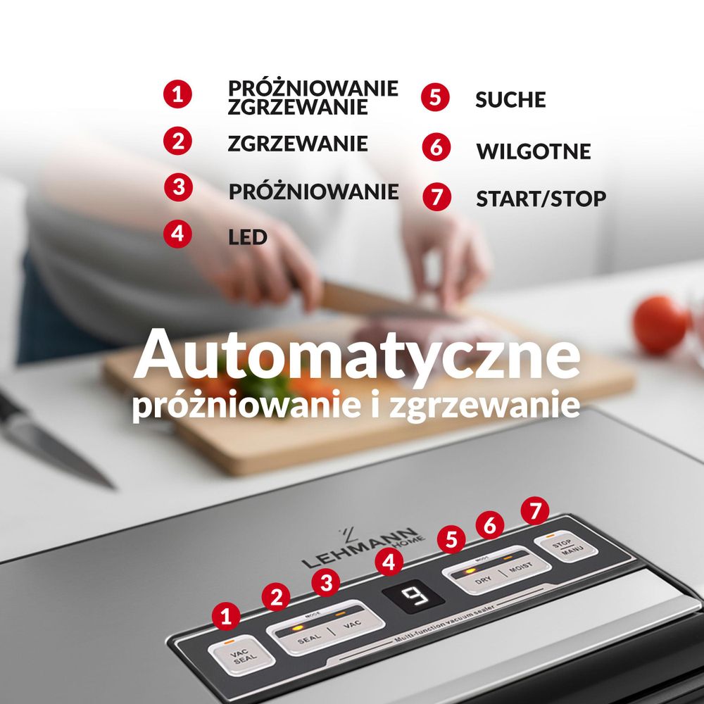 Zgrzewarka próżniowa LEHMANN do żywności pakowarka automatyczna do jedzenia FUSION foliarka domowa