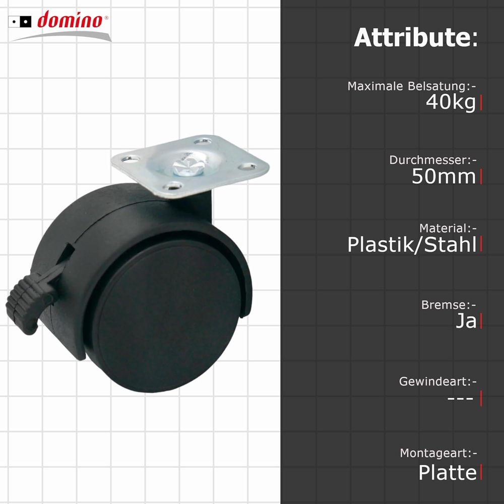 Kółko meblowe śr. 35mm/20kg, gwint M8