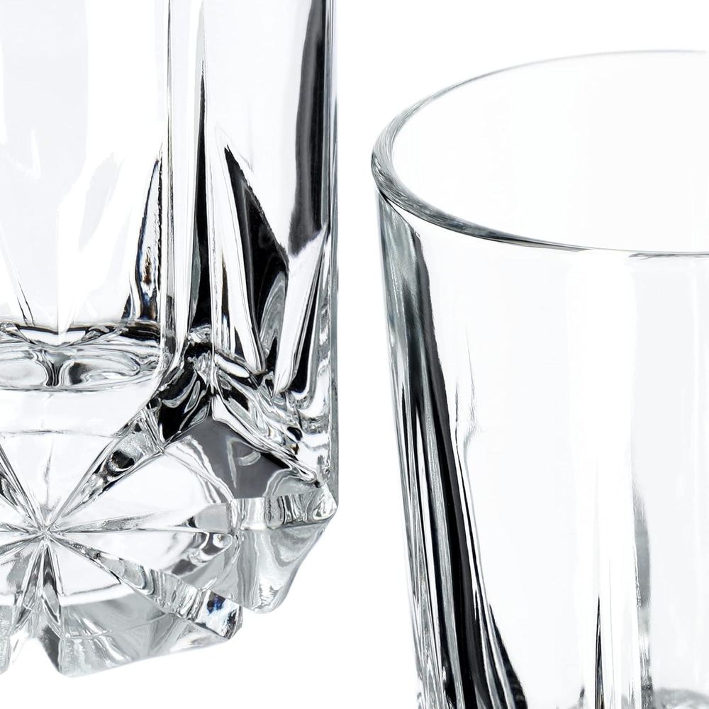 KADAX Trinkgläser aus hochwertigem Glas, 6er Set, Wassergläser, dickwandige Saftgläser, geriffelte Gläser für Wasser, Drink, Saft, Party, Cocktailgläser, Getränkegläser (hoch, 245ml)