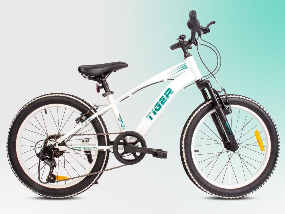 Bicicletta per ragazzi Bicicletta per ragazzi da 6 anni 20 pollici Bicicletta per ragazzi a 6 velocità Shimano RevoShift Tiger Bike bianco