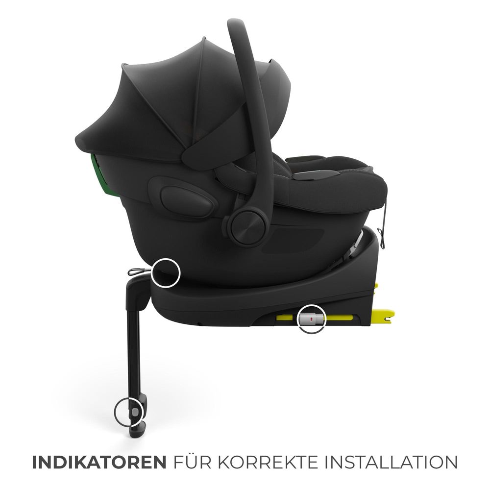 Kinderkraft I-LITE i-Size Babyschale 40–87 cm – Ultraleicht (3,2 kg), ISOFIX & Gurtmontage, Sonnenverdeck, Schwarz