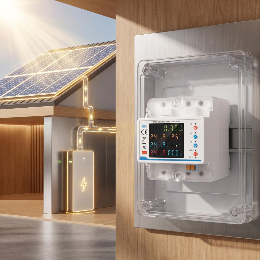 Licznik Energii Elektrycznej WiFi do Fotowoltaiki 100A Tuya 3-Fazowy RCD