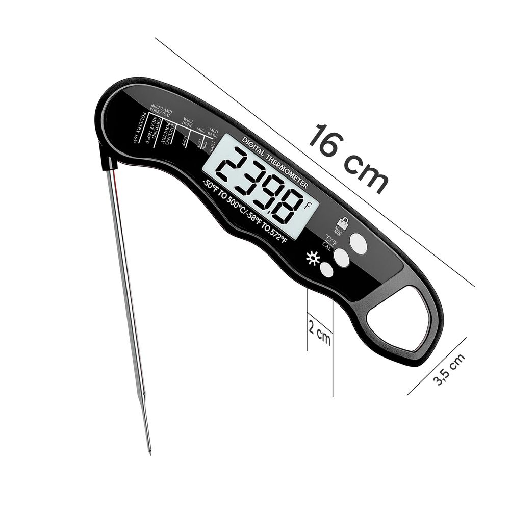 Digitales Küchenthermometer Braten BBQ Koch Thermometer Haushaltsthermometer Küche Universales Kochthermometer Fleischthermometer Fleisch Ofen Retoo